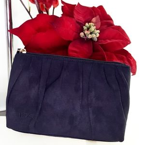 Donna Karan🖤Black Faux Suede Cosmetics Bag